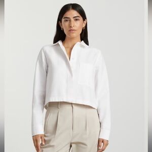 Everlane White Cropped Oxford